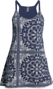 Free People FP Movement Hot Shot Print Stretch Cotton Tank Minidress