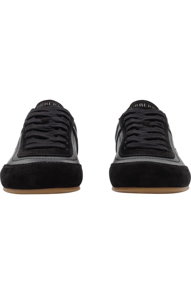 Burberry Leather Knight Runner Sneakers, Alternate, color, Black