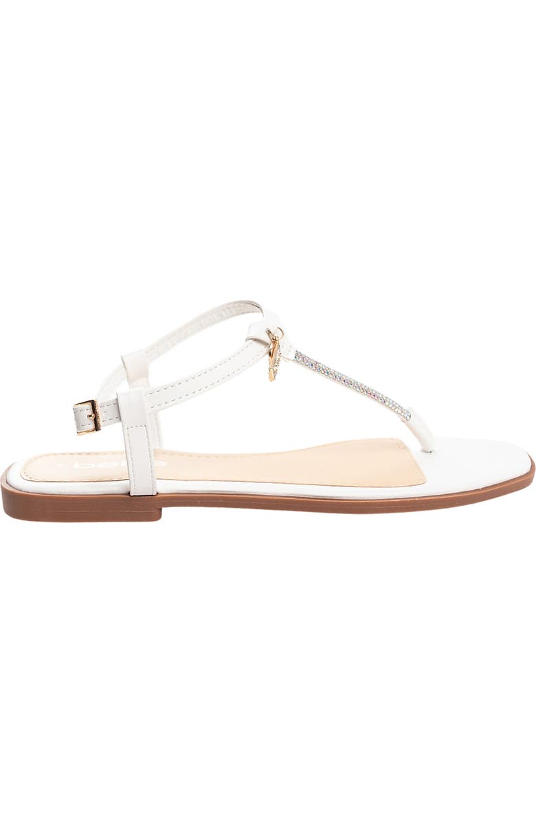 bebe Rhinestone T-Strap Sandal, Alternate, color,