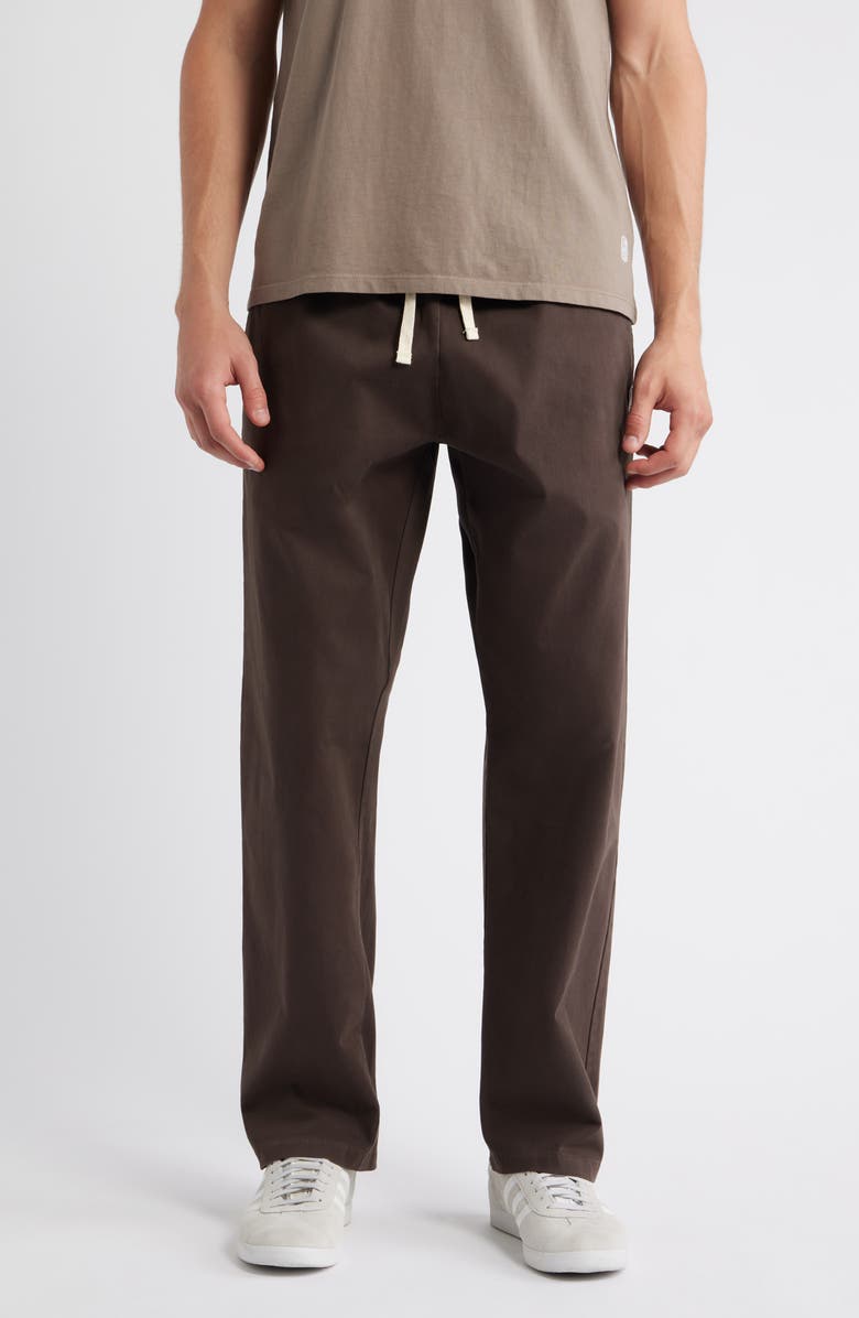 STANDARD ISSUE Standard Cotton Stretch Poplin Drawstring Slacker Pants, Main, color, Espresso