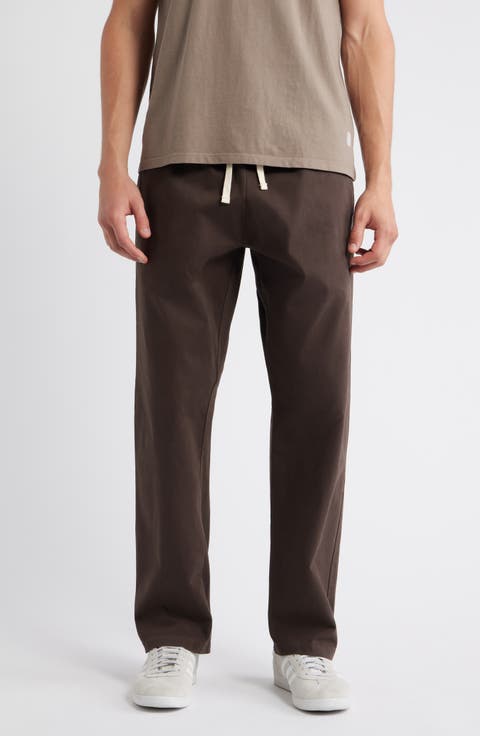 Standard Cotton Stretch Poplin Drawstring Slacker Pants