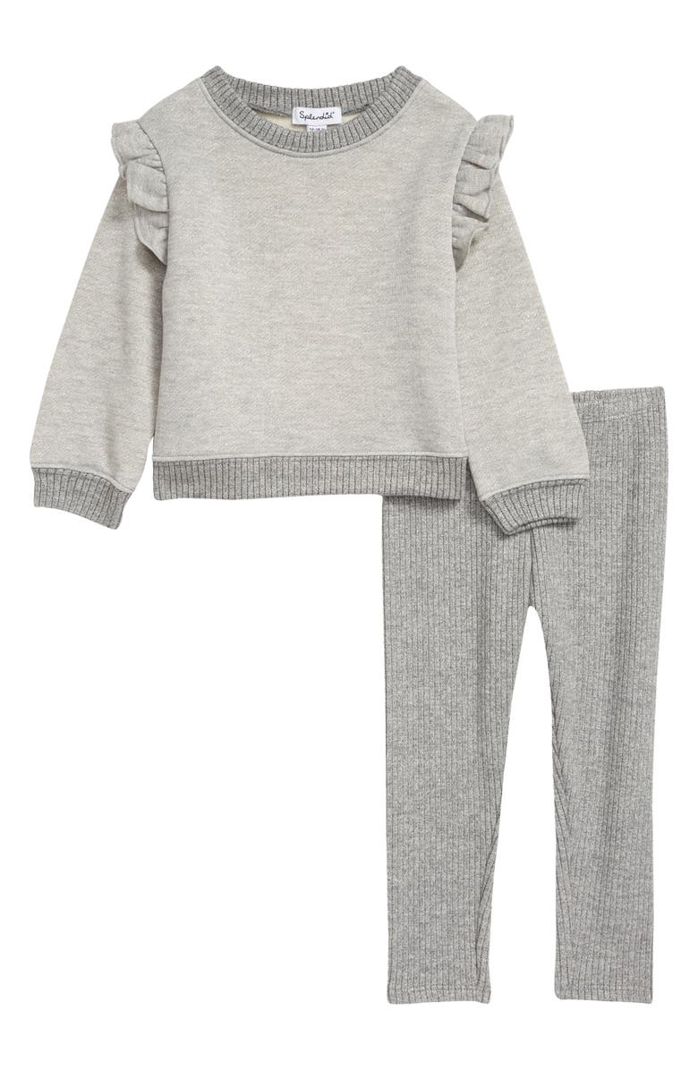 Splendid Two-Piece Sparkle Sweatshirt & Leggings Set, Main, color,