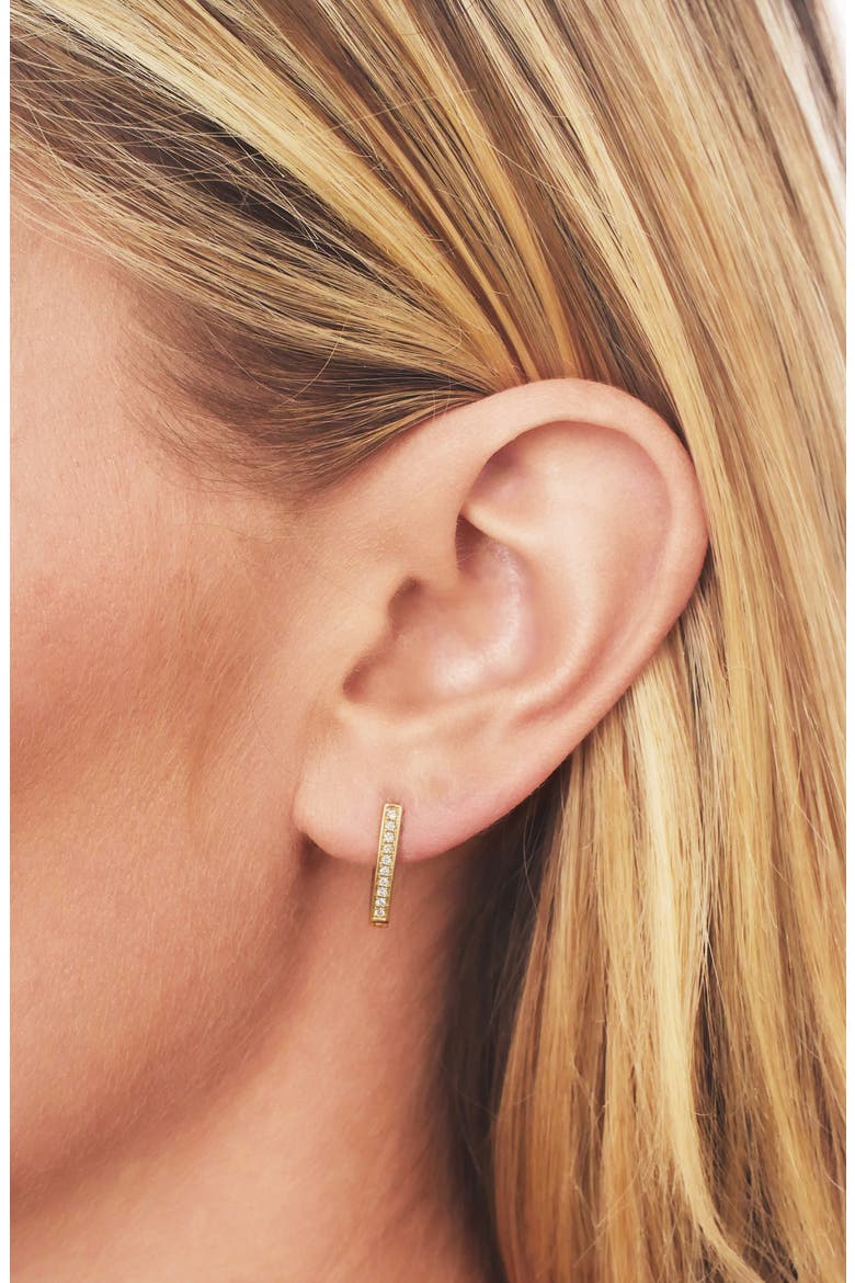 Kiera Diamond Bar Hoop Earrings (Nordstrom Exclusive), Alternate, color, DIAMOND/ YELLOW GOLD