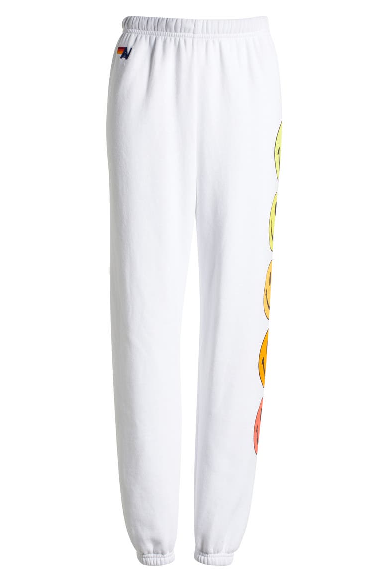 Smiley Sunset Sweatpants, Alternate, color, WHITE