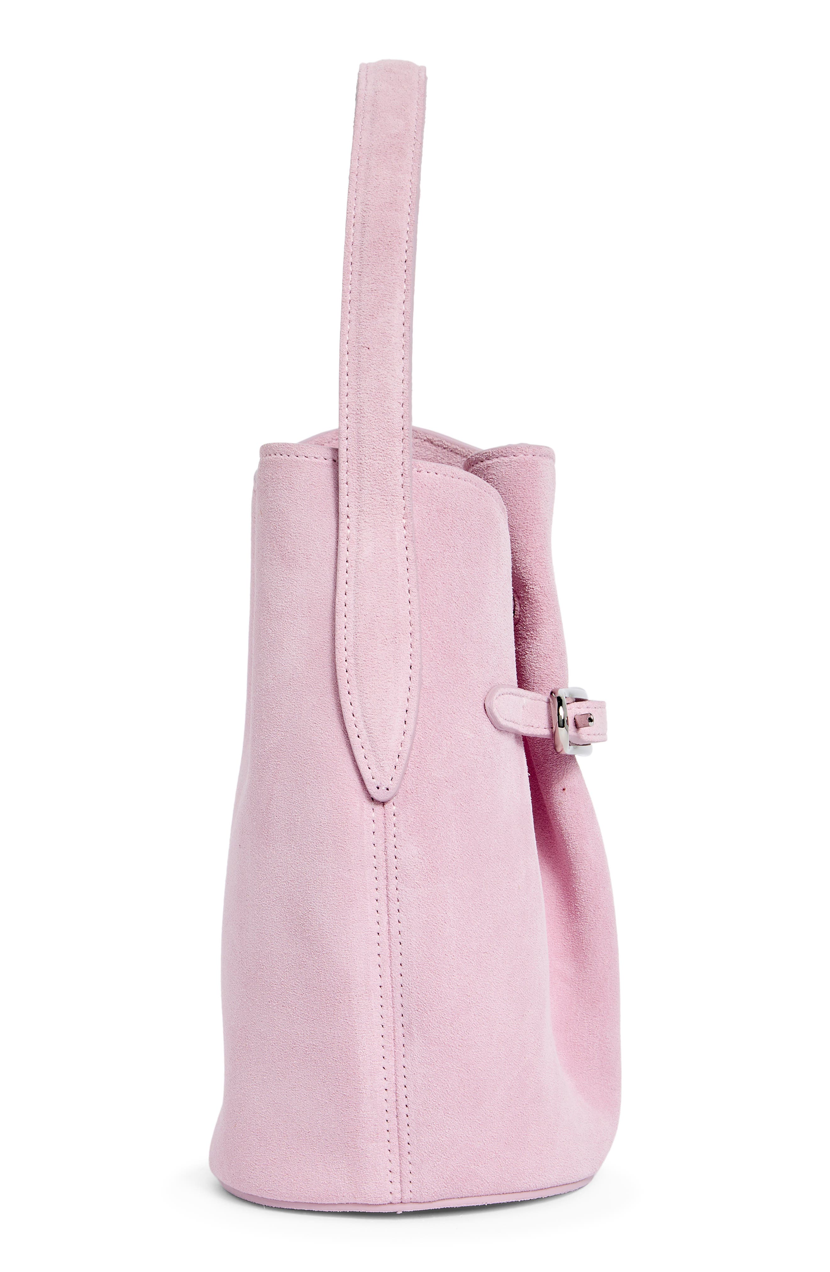 LIFFNER Mini Belted Suede Bucket Bag, Alternate, color, Pink