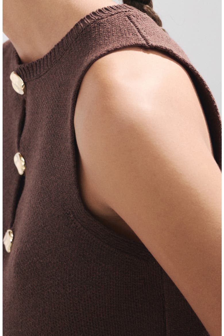 Beaded Knit Tank, Alternate, color, BROWN
