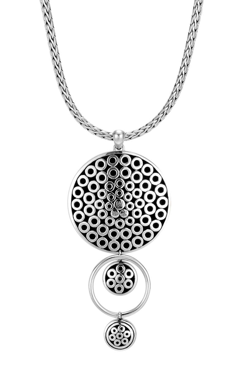 John Hardy Dot Hammered Drop Pendant Necklace, Alternate, color,