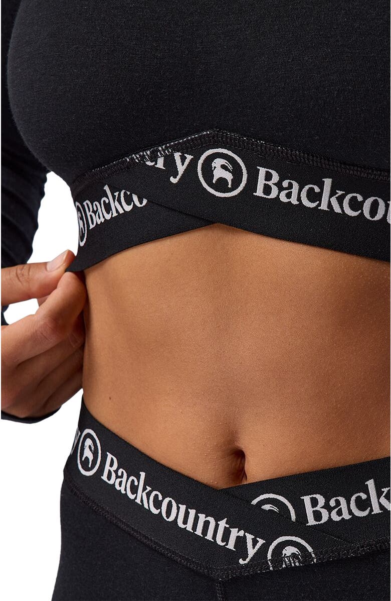 Backcountry Cedars Rws Merino Lt-Wt Baselayer Cropped Crew Top - Women's, Alternate, color, Black