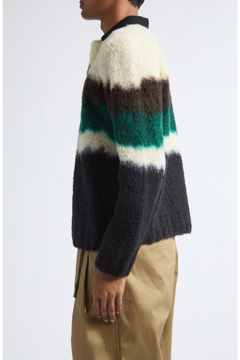 Chusen Dyed Wool Blend Polo Sweater, Alternate, color, BLACK MULTI
