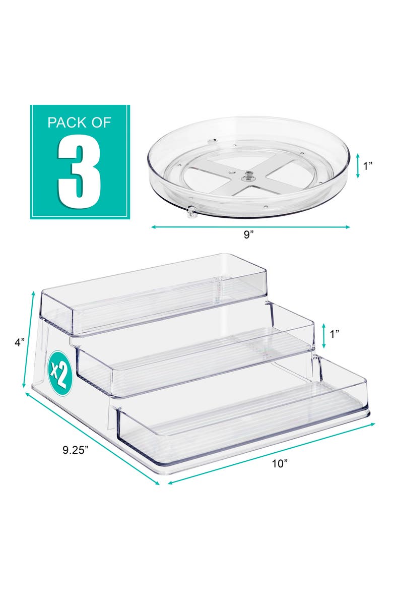 SORBUS Acrylic Spice Organizer Set, Alternate, color, Clear