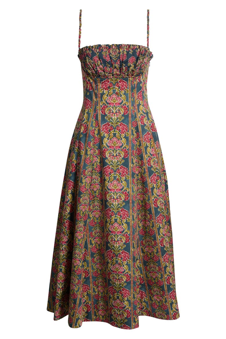 Maisie Cotton Dress, Alternate, color, IRIS MEDALLION GREE