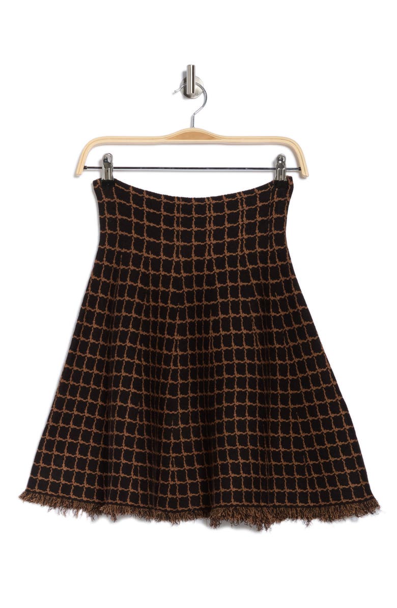 MAX STUDIO Short Flare Sweater Skirt, Alternate, color, Black/ Camel-Bkcmlwdp