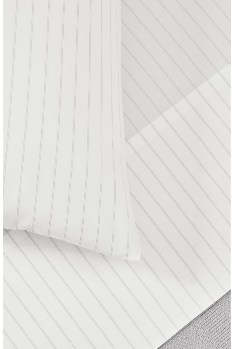 Simple Stripe Organic Cotton Percale Sheet Set, Alternate, color, PEWTER SIMPLE STRIPE