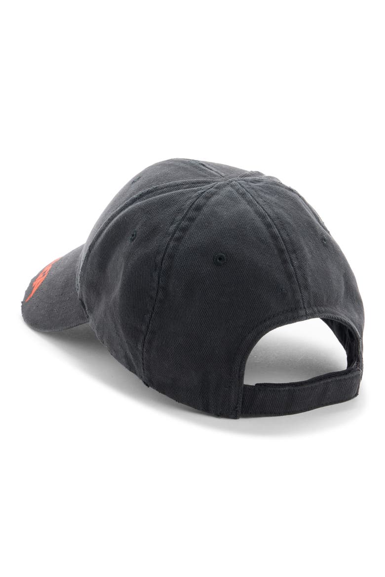 Logo Distressed Cotton Drill Baseball Cap, Alternate, color, 1000 BLACK