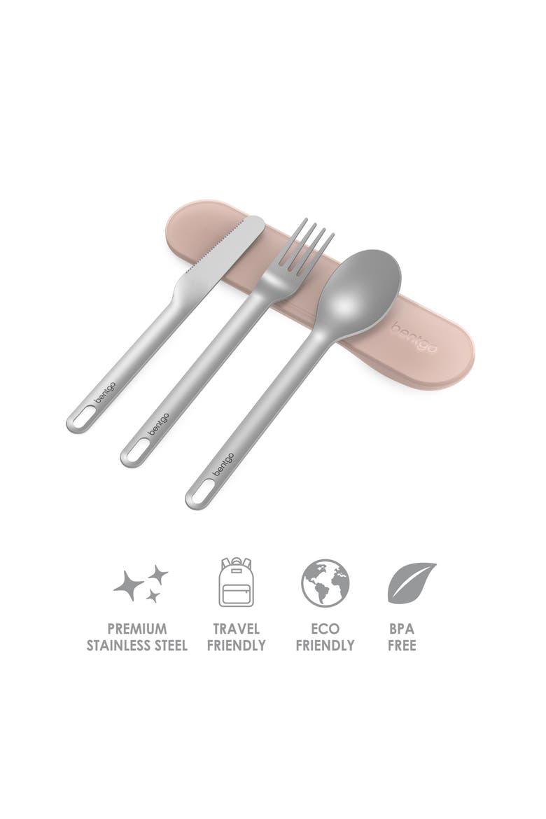 Stainless Steel Travel Utensil Set - Carbon, Alternate, color, GOLD