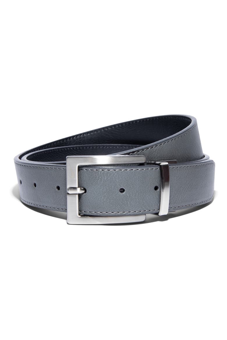 Core Reversible Leather Belt, Main, color, GREY/ BLACK