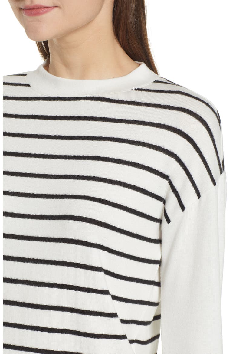 Cozy Stripe Top, Alternate, color, IVORY/ BLACK