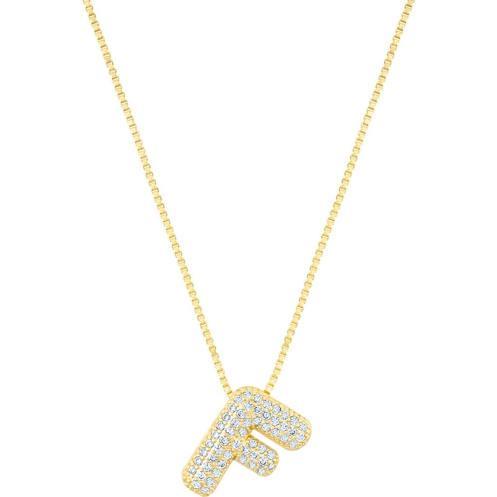 Adornia Gold Pave Bubble Letter Necklace In Gold-f