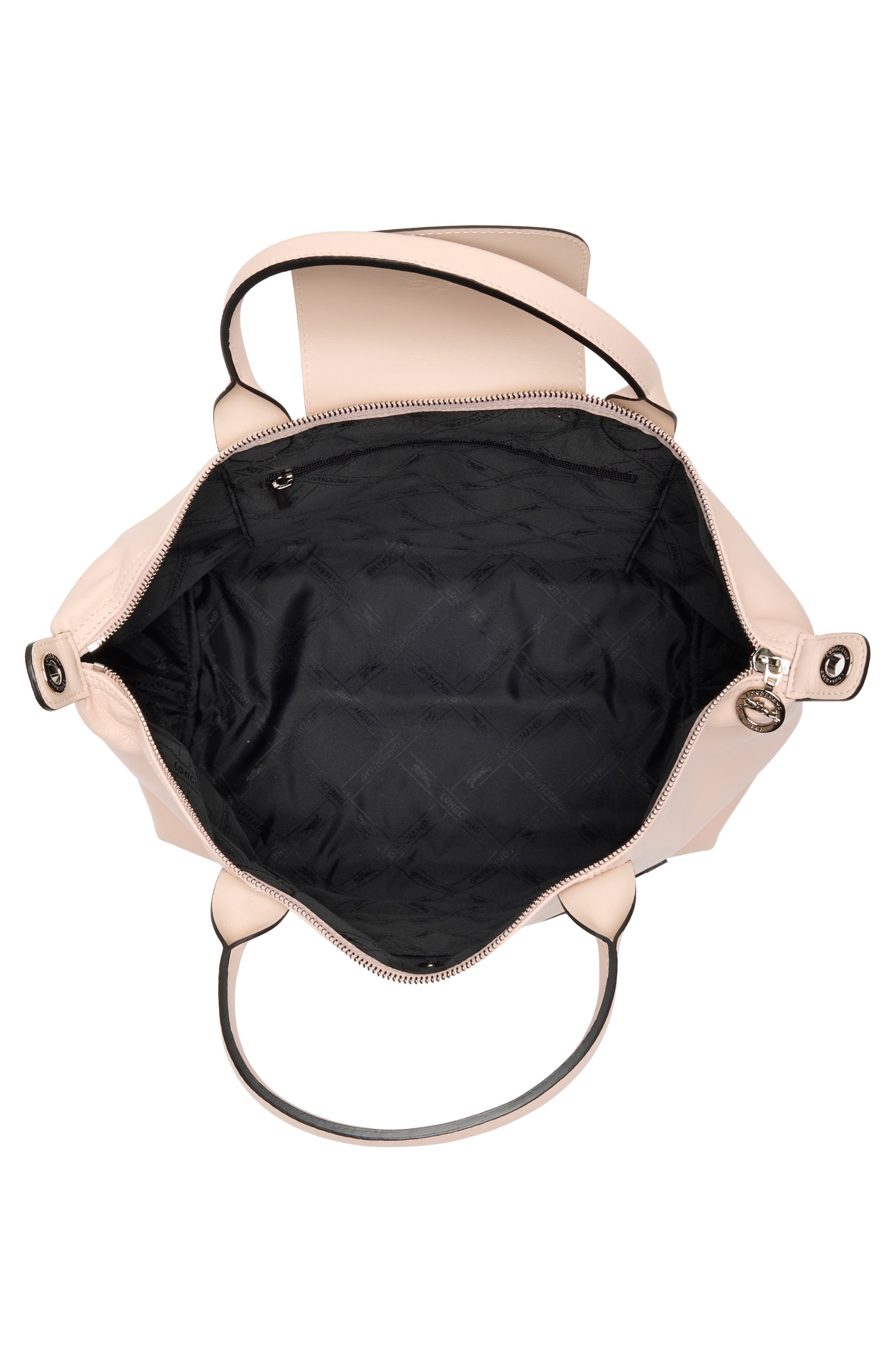 Longchamp Medium Le Pliage Cuir Crossbody Bag, Alternate, color, Pale Pink