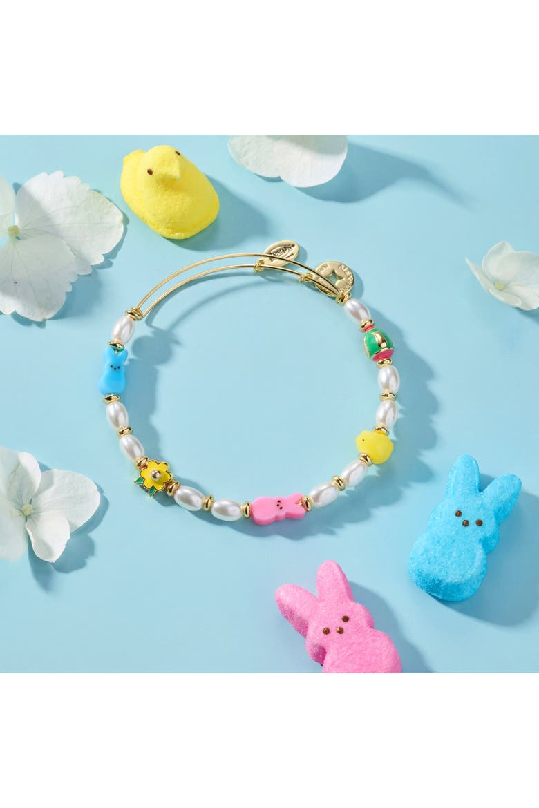 PEEPS chick and bunny beaded bangle, Alternate, color, Gold