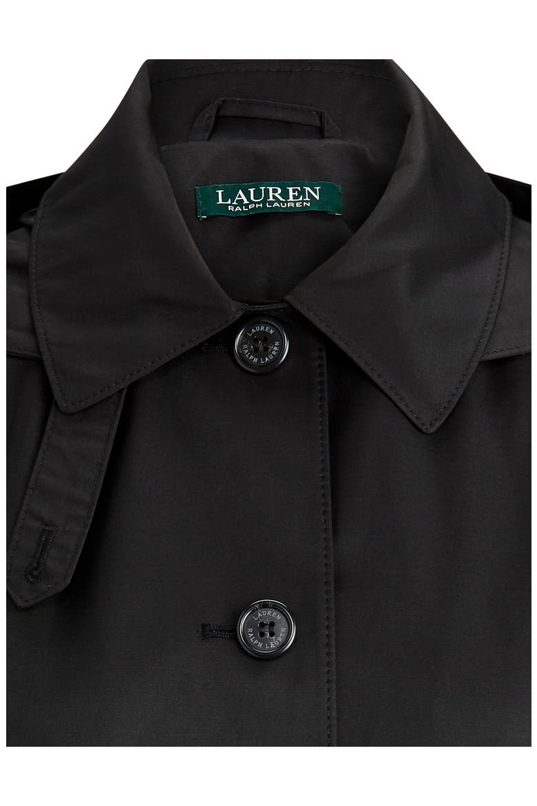Balmacaan Hooded Raincoat, Alternate, color, BLACK