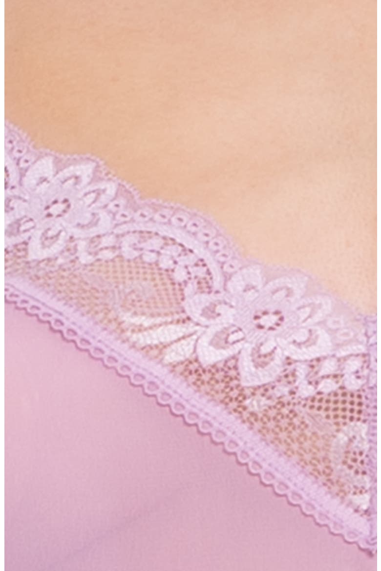 Zara Lace Trim Chiffon Short Pajamas, Alternate, color, ORCHID