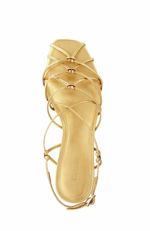 Bernardo Strappy Metallic Kitten Slingback Sandals In Gold