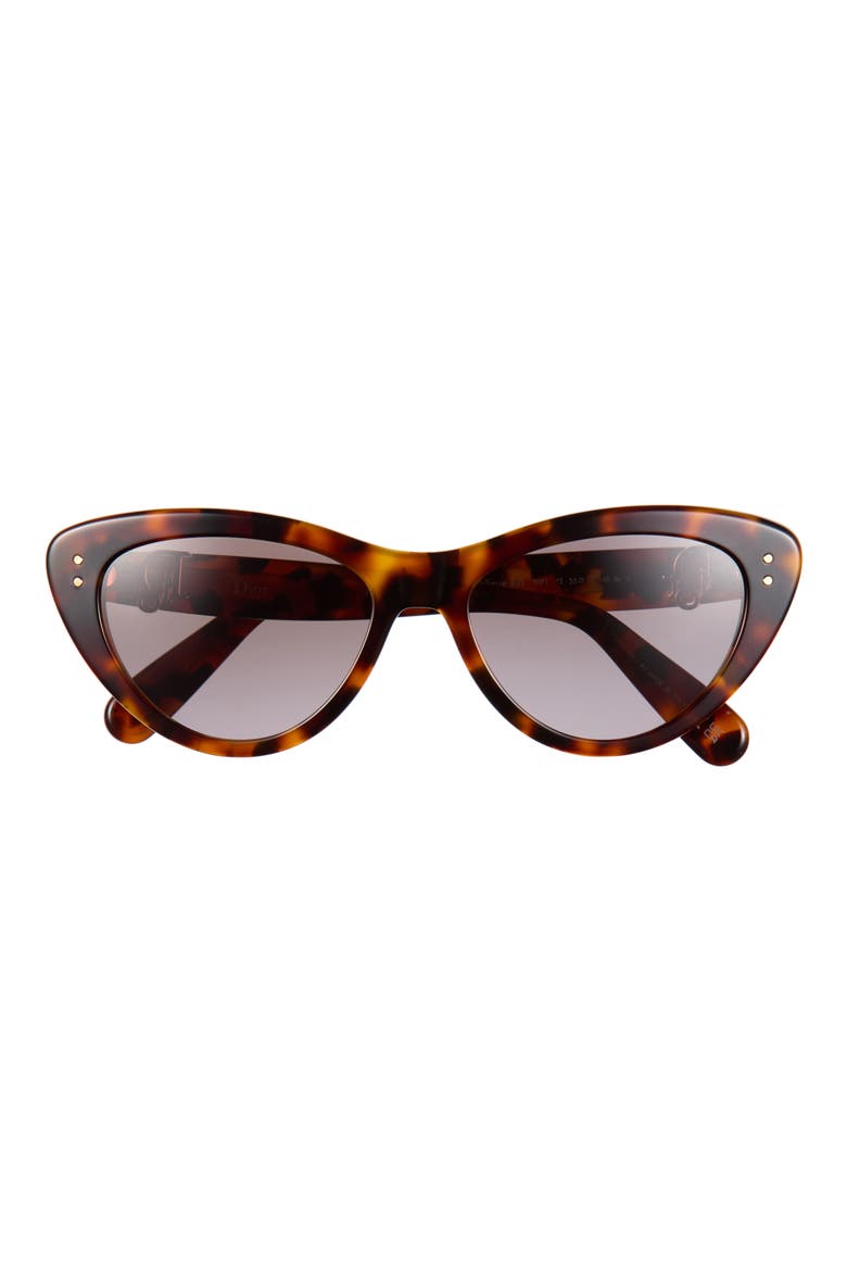 'Dior Oblique B2I Cat Eye Sunglasses, Main, color, HAVANA/ GRADIENT BROWN