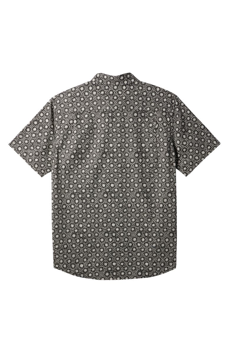 Quiksilver Apero Frond Print Short Sleeve Organic Cotton Button-Up Shirt, Alternate, color,