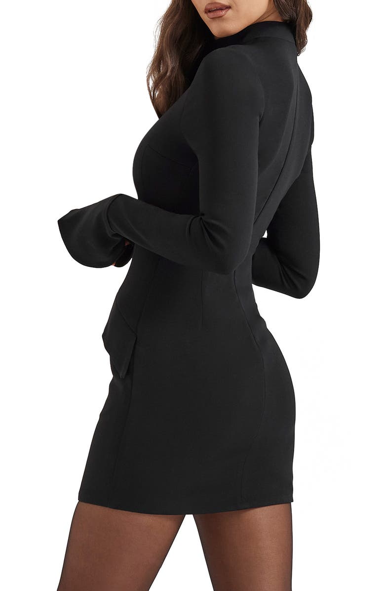 HOUSE OF CB Mahalia Long Sleeve Minidress, Alternate, color, Black
