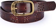 OLD TREND Blooming Genuine Leather Perforated Floral Vintage Belt