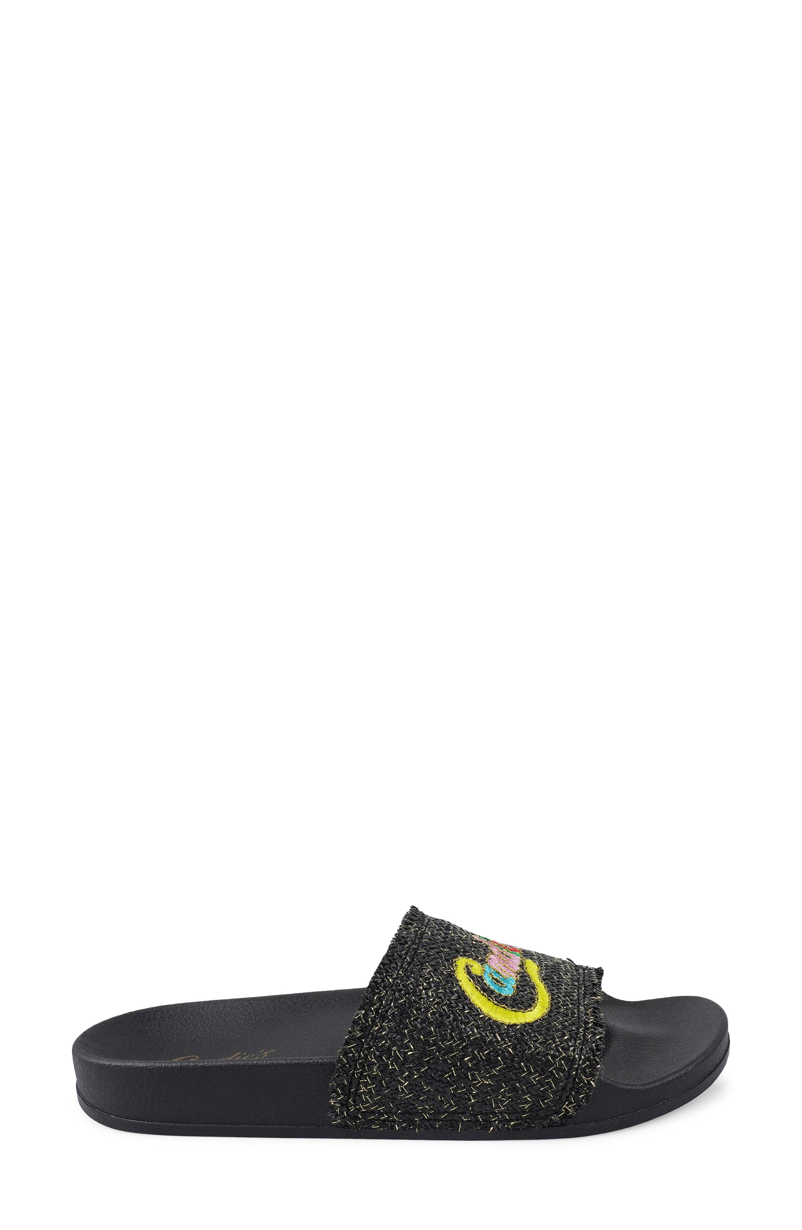 Candie's Logo Slide Sandal, Alternate, color, Black