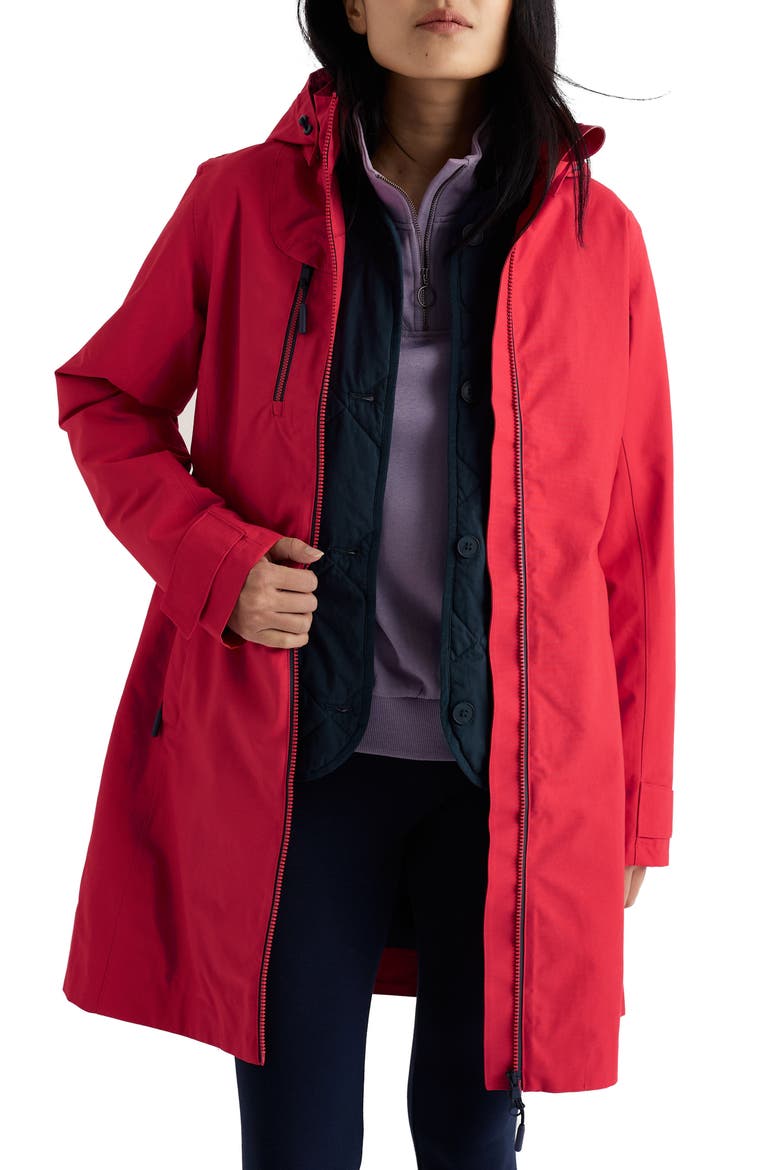 Coverack Waterproof Organic Cotton Raincoat with Removable Hood, Main, color, CINDER