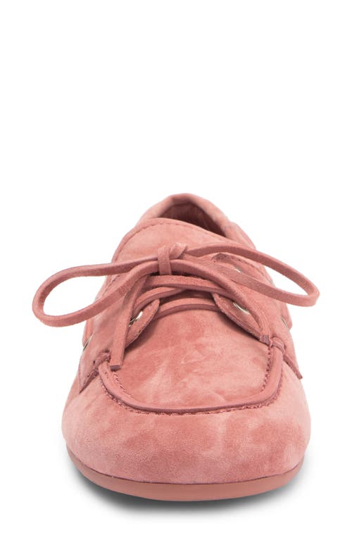 Jeffrey Campbell Boast Boat Shoe In Dusty Pink Suede Brush