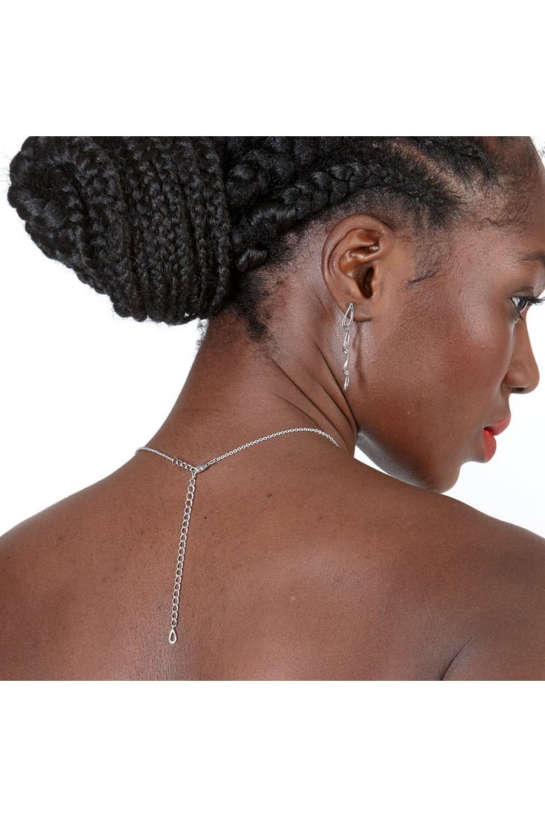 Petal Drop Earrings, Alternate, color, Sterling Silver