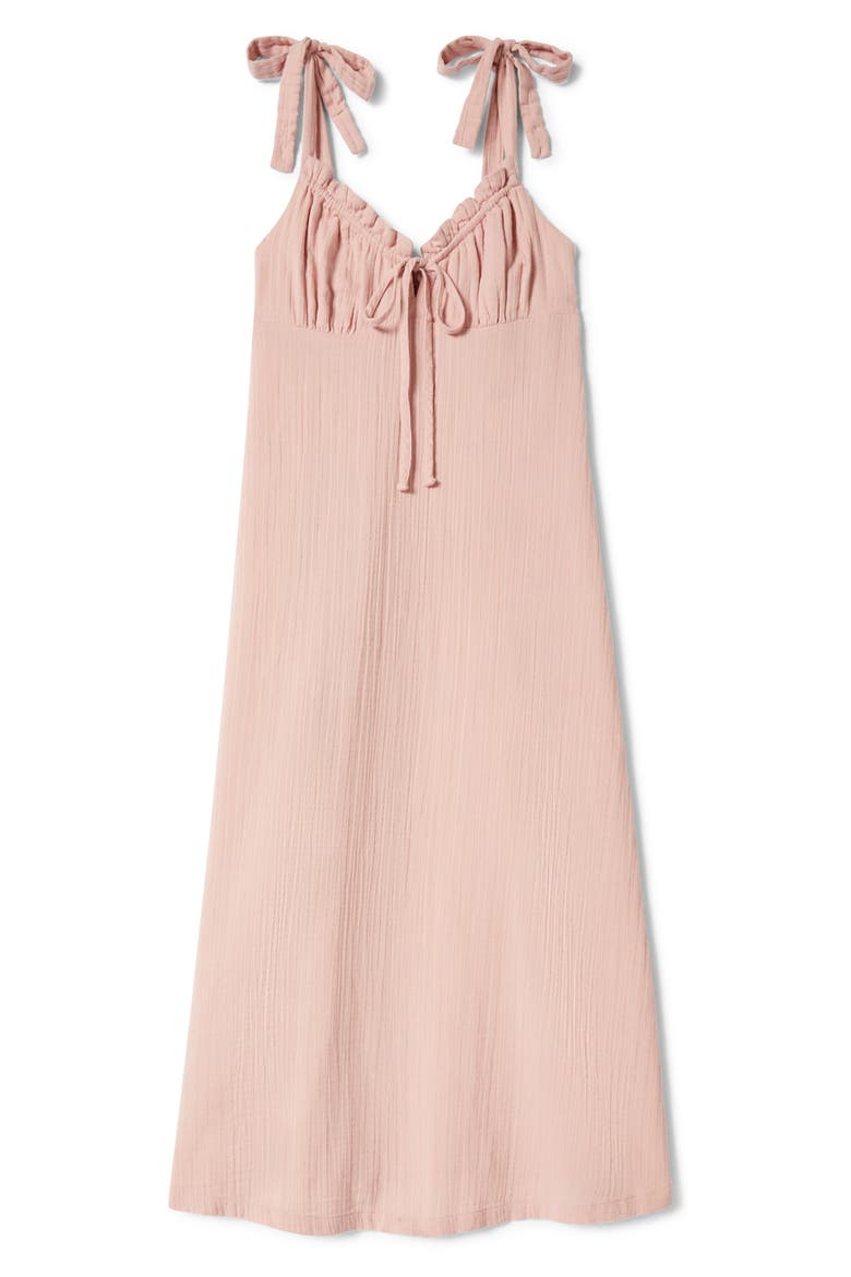 The Tie Strap Sleeveless Midi Dress, Alternate, color, SILVER PINK