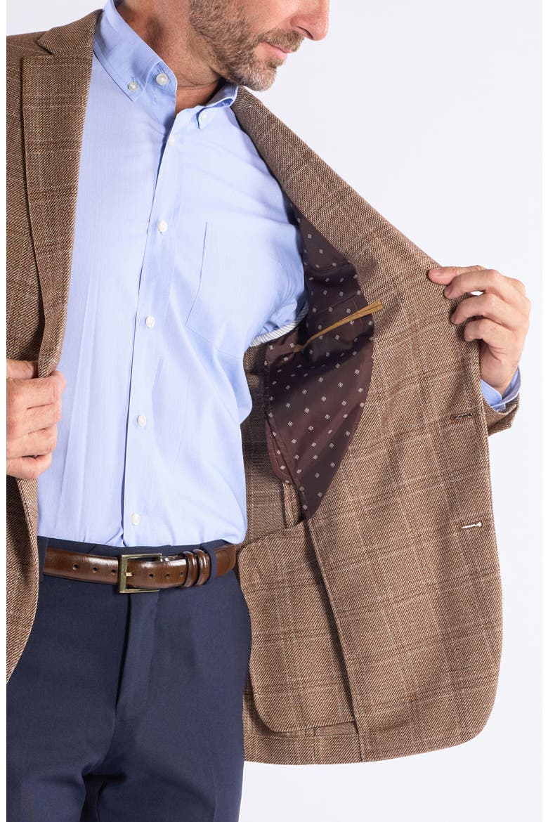 Windowpane Knit Sport Coat, Alternate, color, TAN