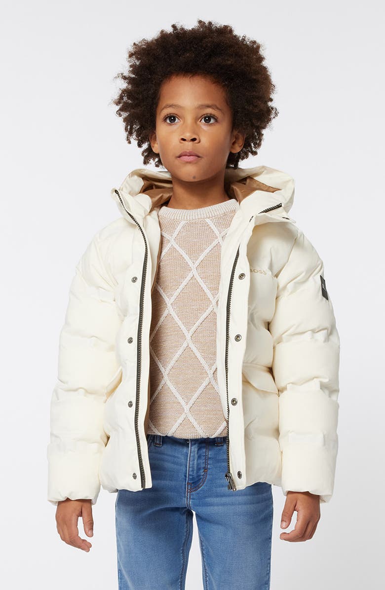 BOSS Kidswear Kids' Diamond Pattern Cotton Crewneck Sweater, Alternate, color,