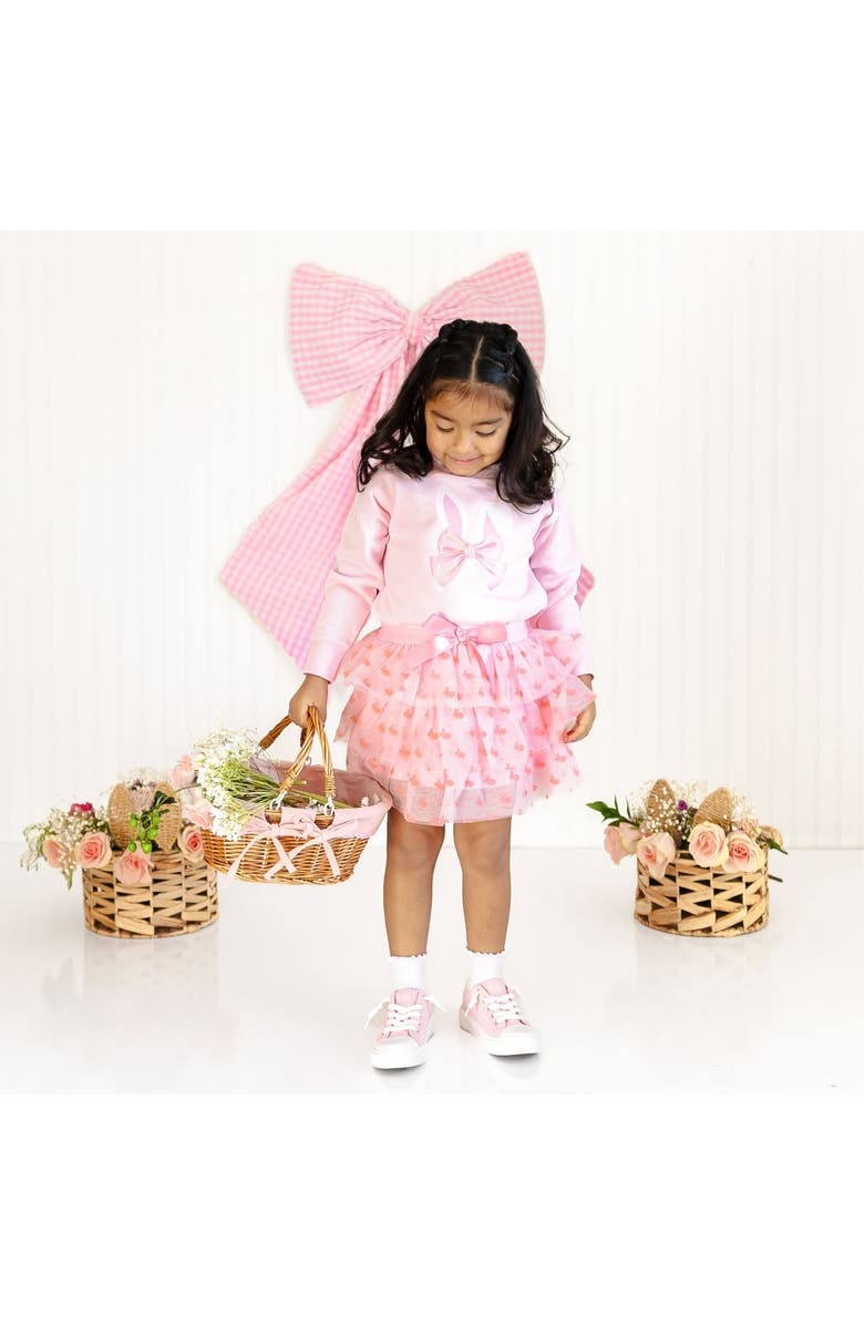 Sweet Wink Bunny Bow Easter Sweatshirt, Alternate, color, Ballet Pink