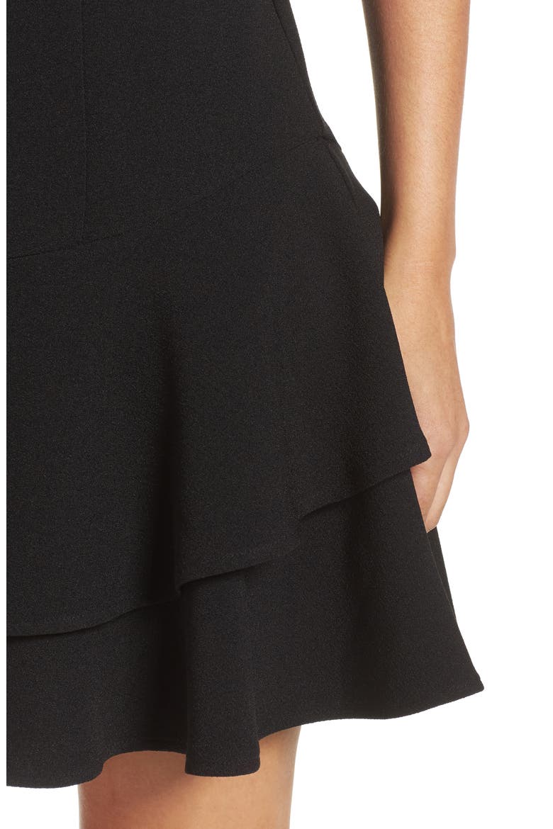 CAP SLEEVE DROP WAIST, Alternate, color, BLACK