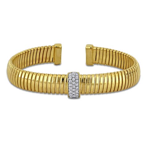 Cubic Zirconia Omega Design Open Bangle