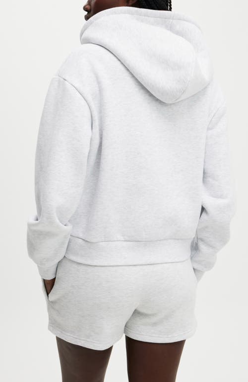 Shop Cotton On Body Active Plush Graphic Zip Through In Cloudy Grey Marle Raspberry