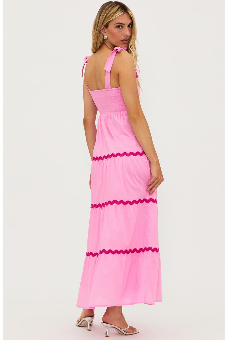 Rickrack Trim Tiered Cover-Up Maxi Dress, Alternate, color, SWEET BERRY