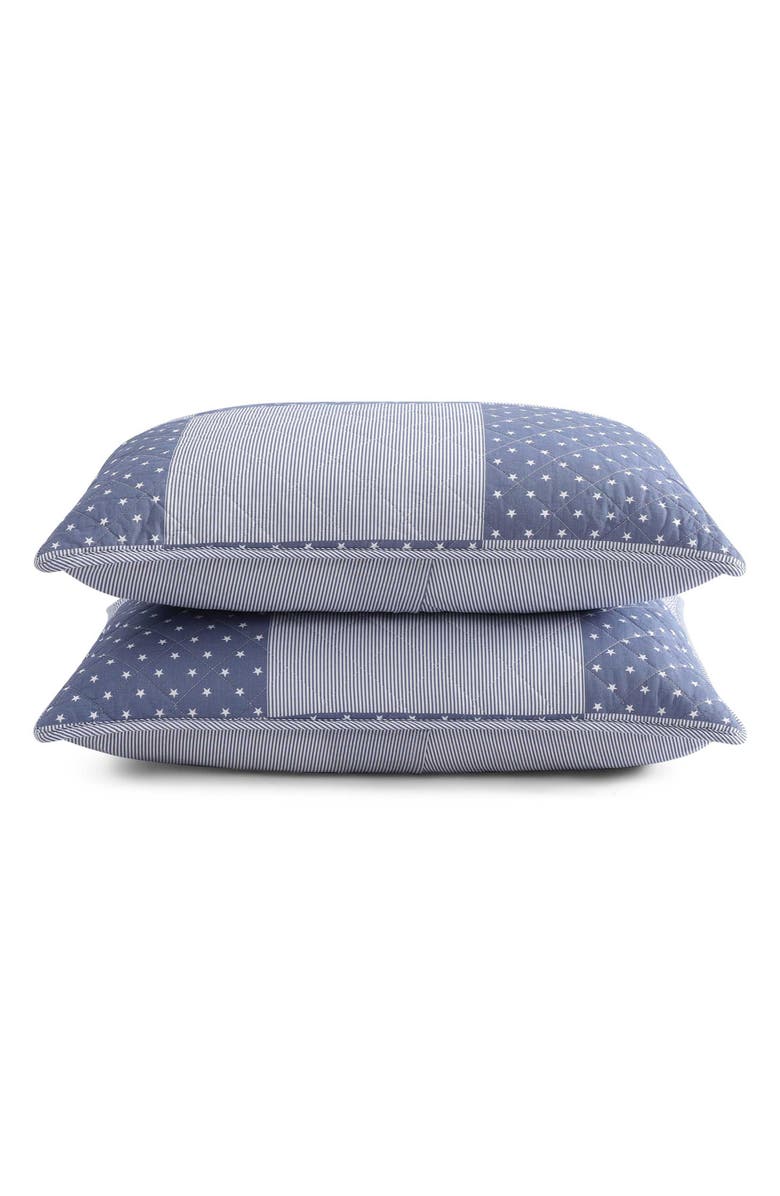Tommy Hilfiger Ithaca Stargaze Patchwork Cotton Quilt & Shams Set, Alternate, color, White/ Deep Blue