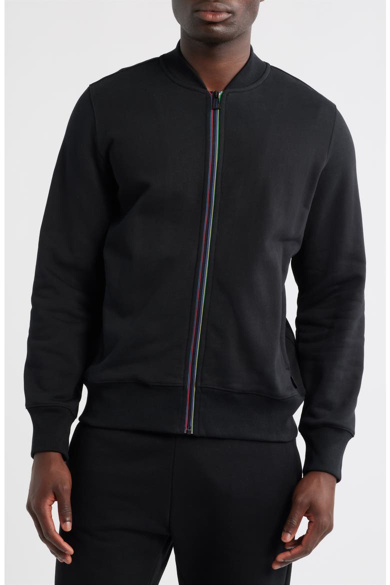 Sports Organic Cotton Zip Sweatshirt, Alternate, color, BLACK