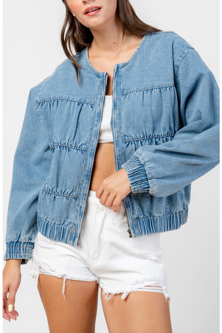 Novelty Denim Jacket, Alternate, color, MID BLUE DENIM