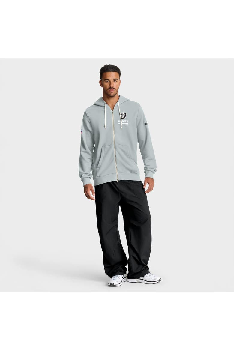 Men's Nike Silver Las Vegas Raiders Sideline Standard Issue Utility Player Dri-FIT Full-Zip Hoodie, Alternate, color, Silver
