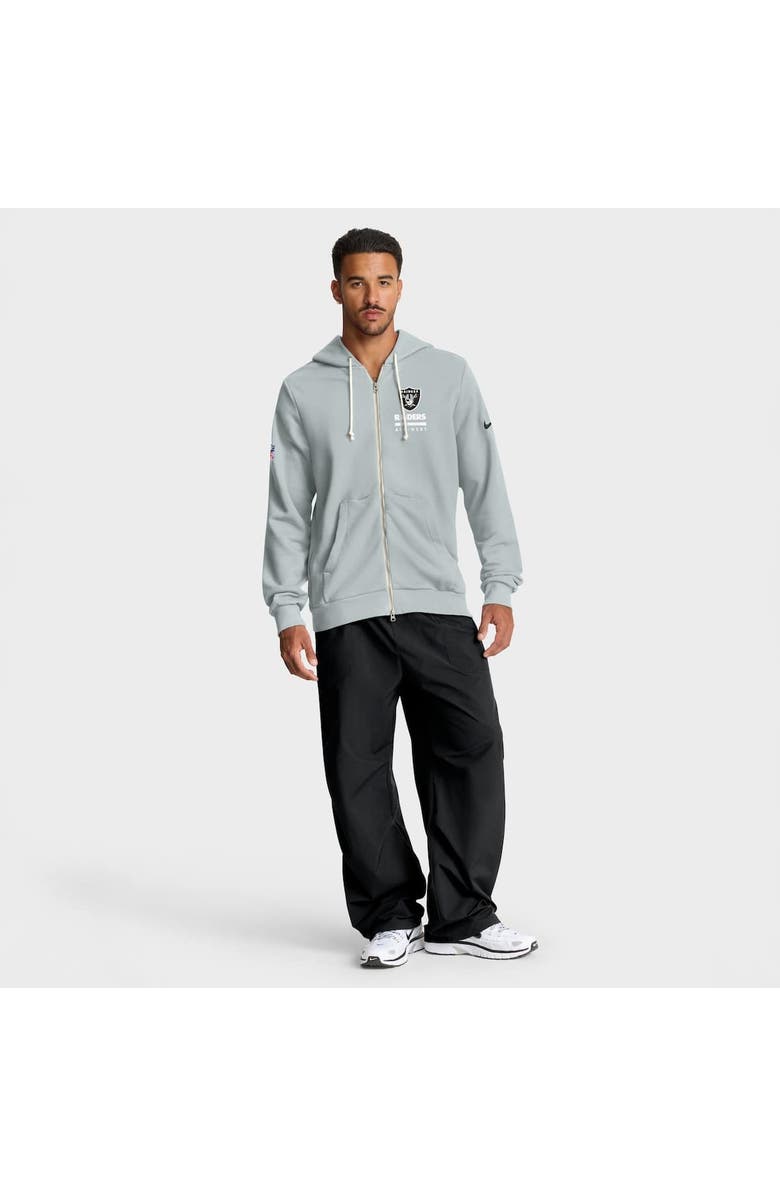 Nike Men's Nike Silver Las Vegas Raiders Sideline Standard Issue Utility Player Dri-FIT Full-Zip Hoodie, Alternate, color, Silver