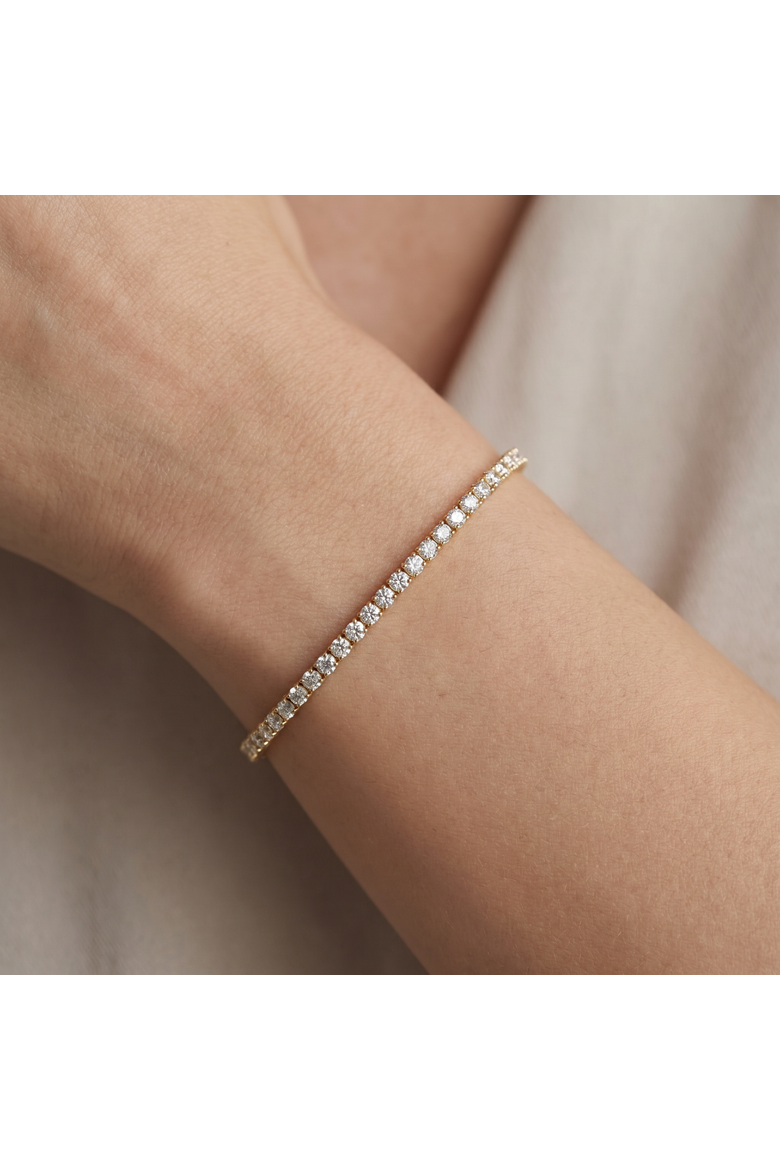 3Ct TW Diamond 14K Gold Round Cut Lab Grown Women's Tennis Bracelet 7", Alternate, color, 14kYellow Gold