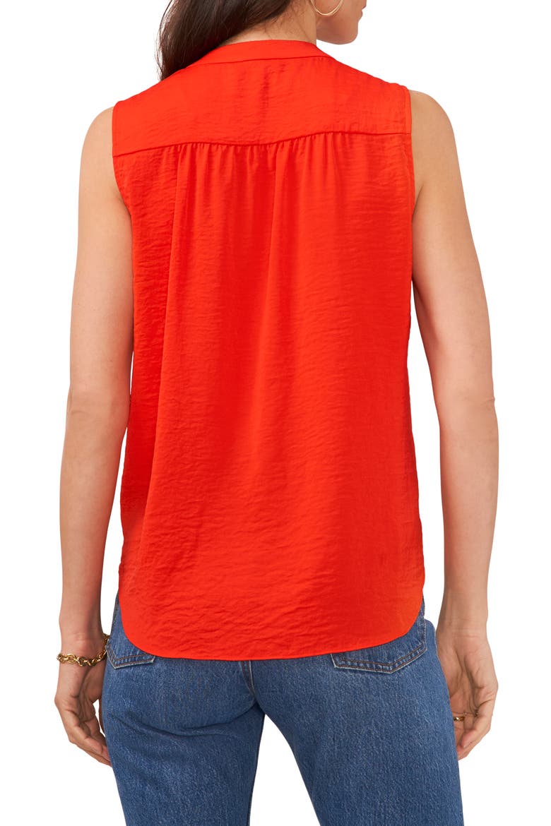 Rumpled Satin Blouse, Alternate, color, FIERY RED